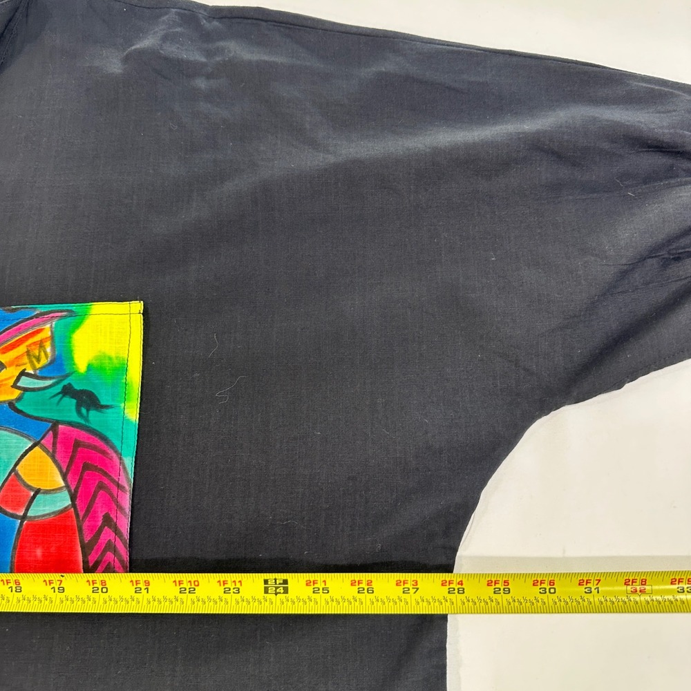 Vintage 90s Dilemma New York Hand Painted Wearable Art Tunic Organic Black OS - Picture 9 of 10